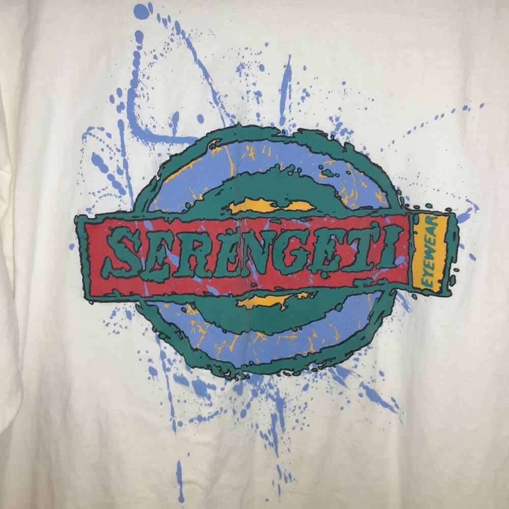 Vtg Serengeti Eyewear 90s Single Stitch Sunglasses T Shirt Mens XL Made USA